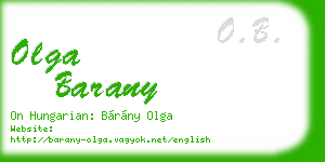 olga barany business card